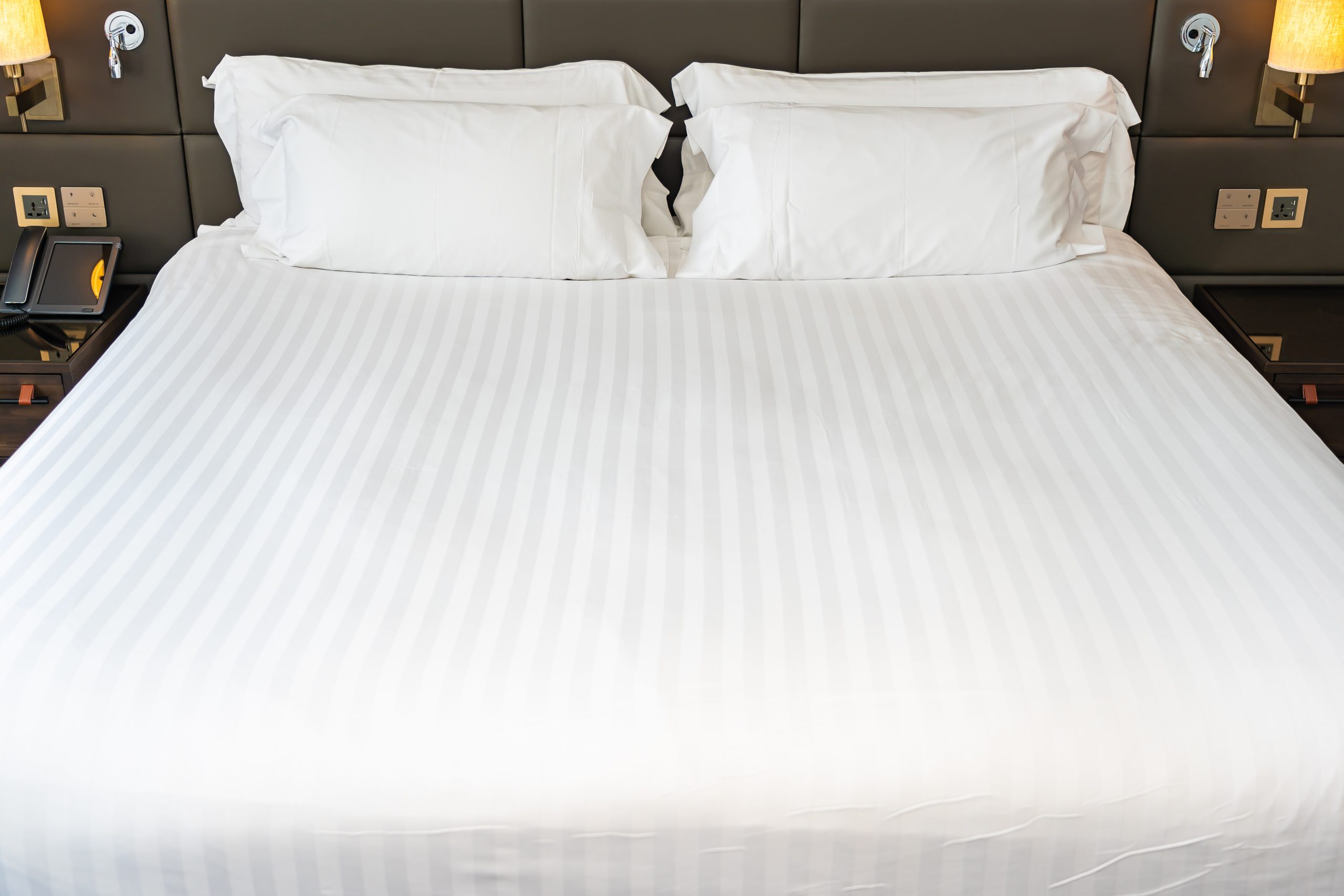 White Self Stripe Bed Sheet